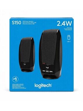 Logitech S150 USB Stereo Speakers for Desktop or Laptop - Black (980-000309)